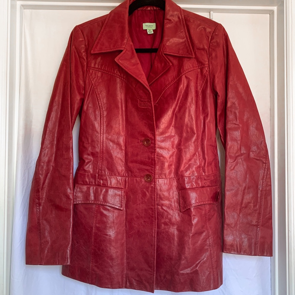 John Carlisle Red Leather Coat